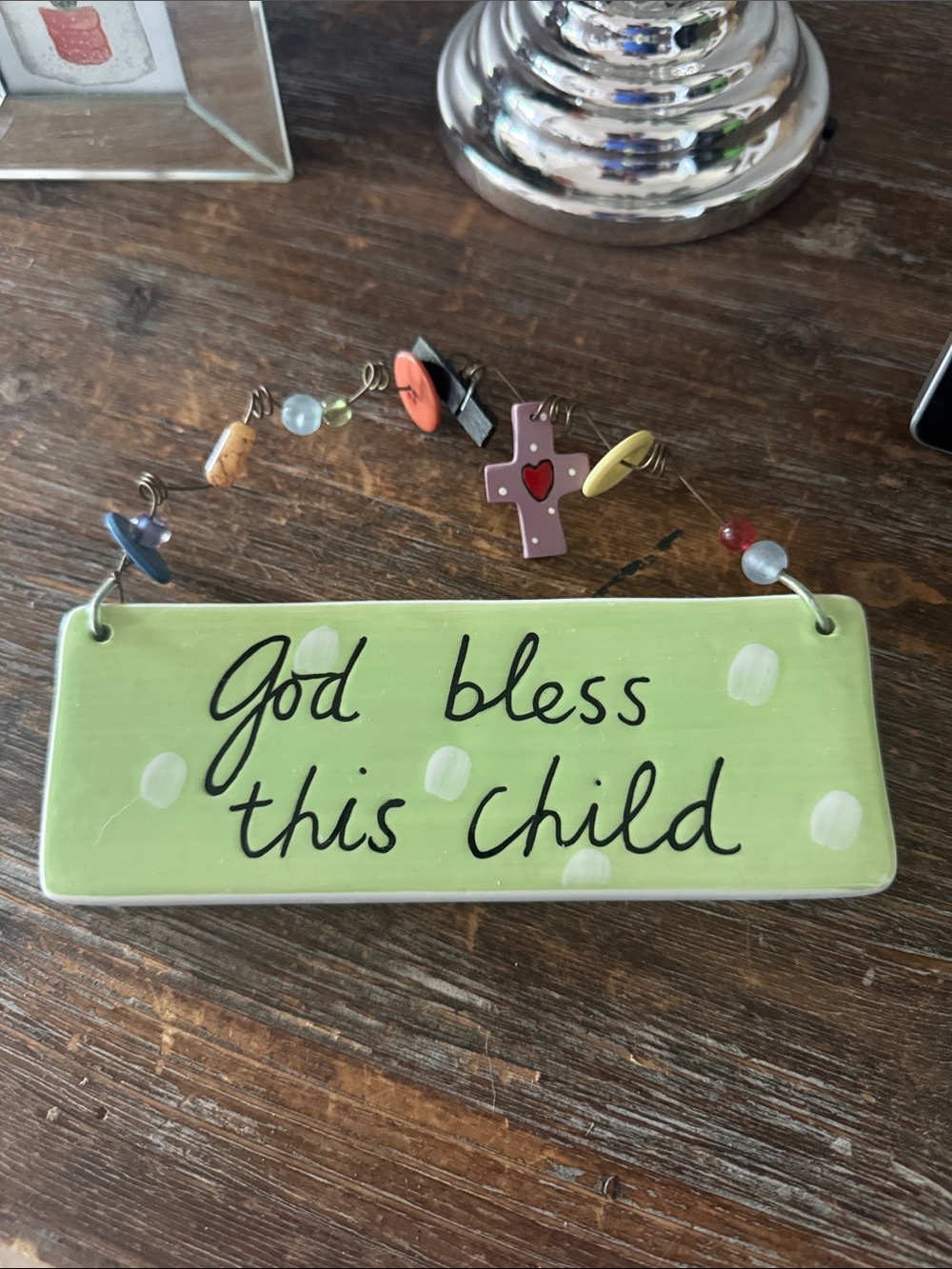 Silvestri Kids Wall Plaque — Light Green with Multicolor Accents